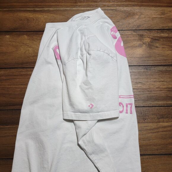 Converse Graphic SS White Tee Pink Flamingo - Size Large - Picture 3 of 9